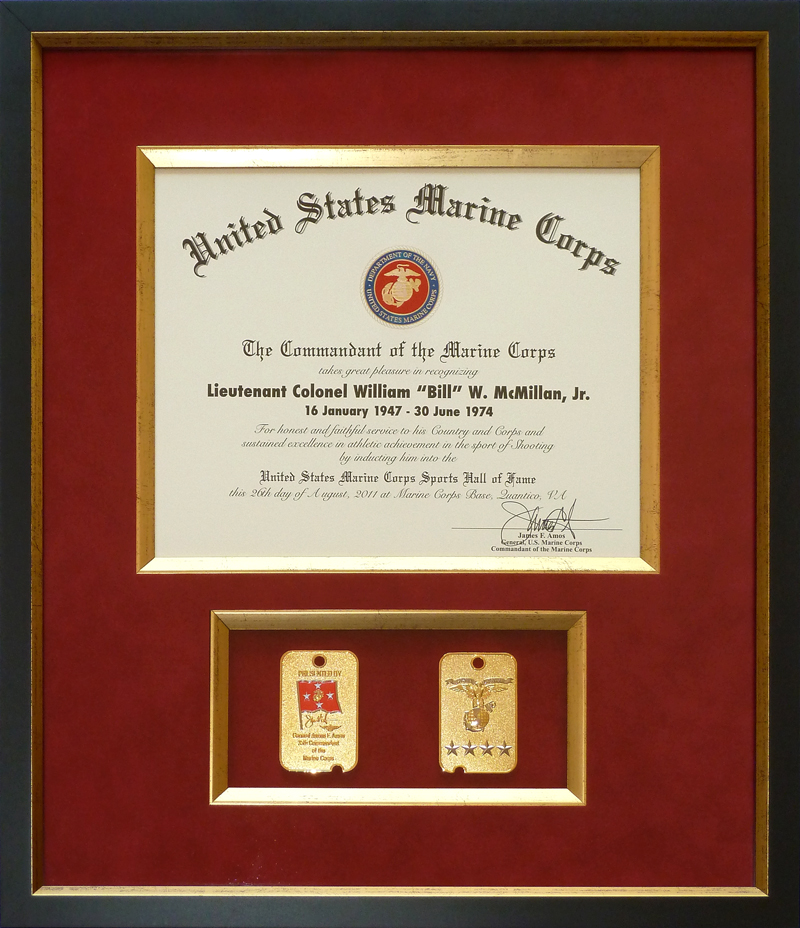 Framed Certificate & Medallion