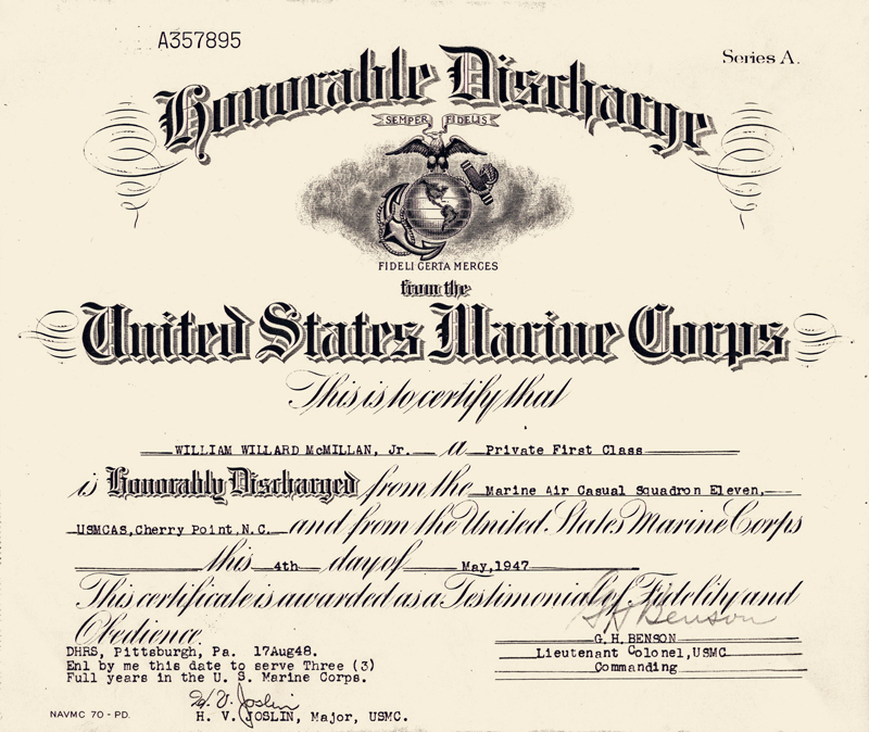 Honorable Discharge Certificate