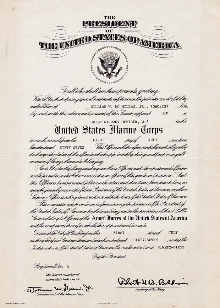 Usmc Promotion Warrant Template